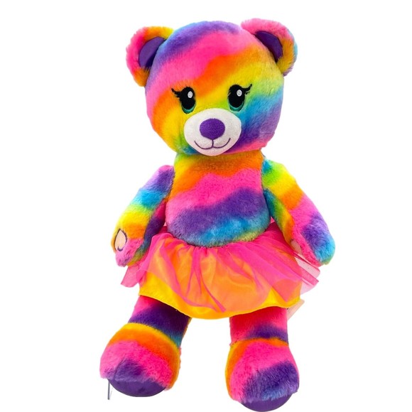 Build a Bear Workshop RAINBOW FRIENDS Bear 17" Plush Toy Tutu Sings Ooh La La - Picture 1 of 5
